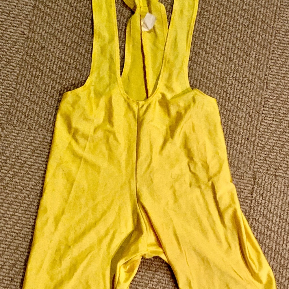 Body Tech yellow spandex singlet size large